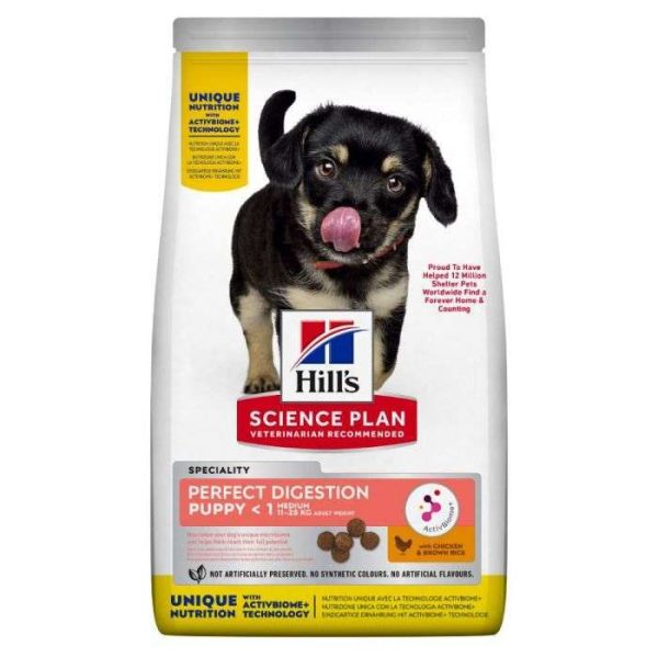 Hill's Science Plan Perfect Digestion Medium Breed Dry Puppy Food- Chicken & Brown Rice