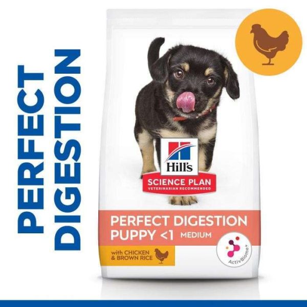 Hill's Science Plan Perfect Digestion Medium Breed Dry Puppy Food- Chicken & Brown Rice - Image 2