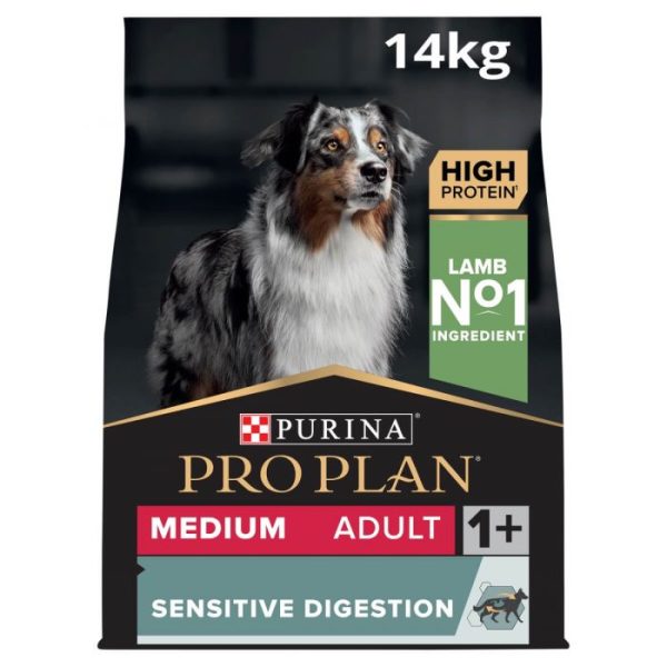 Purina Pro Plan Medium Breed Adult 1+ Sensitive Digestion - Dry Dog Food with Lamb 14kg