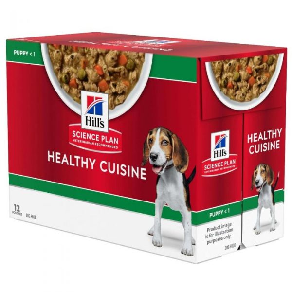 Hill's Science Plan Healthy Cuisine Puppy Medium/Large Breed Stew - Chicken & Vegetables 12x90g Pouches