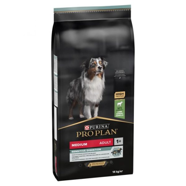 Purina Pro Plan Medium Breed Adult 1+ Sensitive Digestion - Dry Dog Food with Lamb 14kg - Image 2