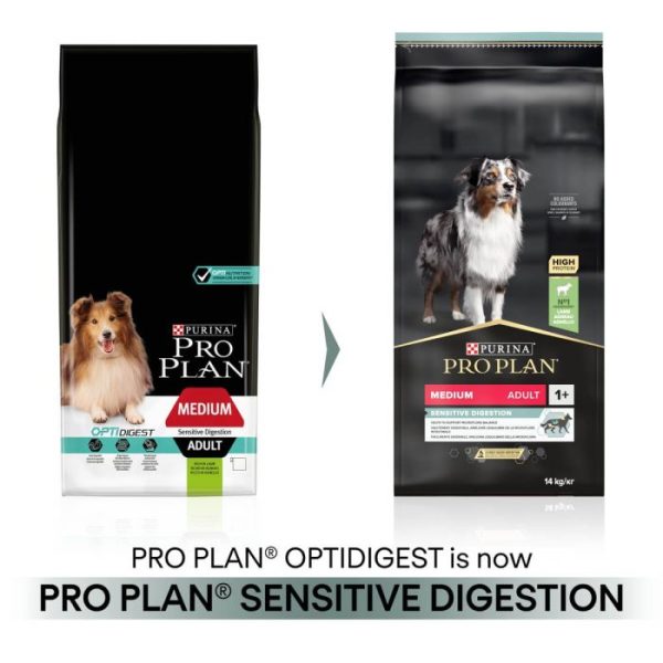 Purina Pro Plan Medium Breed Adult 1+ Sensitive Digestion - Dry Dog Food with Lamb 14kg - Image 7