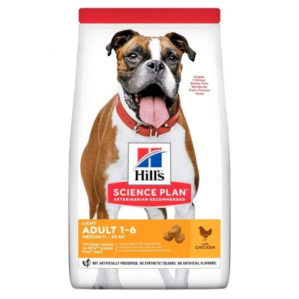 Hill's Science Plan Adult Light Medium Dry Dog Food Chicken Flavour 14kg