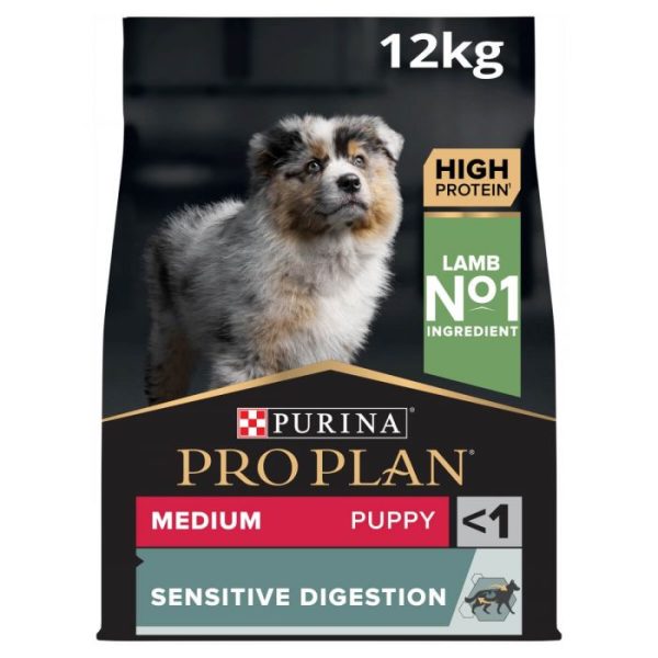 Purina Pro Plan Medium Breed Puppy <1 Sensitive Digestion - Dry Dog Food with Lamb 12kg