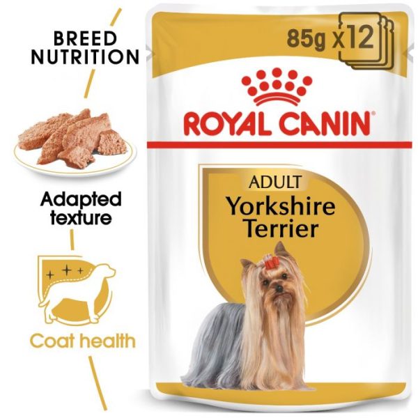 Royal Canin Yorkshire Terrier Adult Wet Dog Food (in Loaf) 12x85g Pouches - Image 2