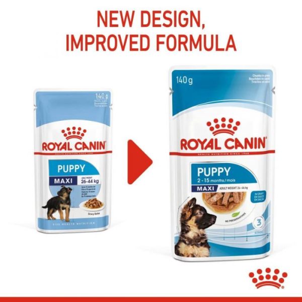 Royal Canin Maxi Puppy Wet Food (in Gravy) 10x140g Pouches - Image 12