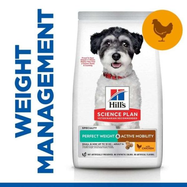 Hill's Science Plan Perfect Weight & Active Mobility Small & Mini Adult Dog Food with Chicken 1.5kg - Image 2