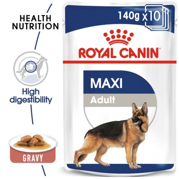 Royal Canin Maxi Adult Wet Dog Food (in Gravy) Pouches 10x140g - Image 9