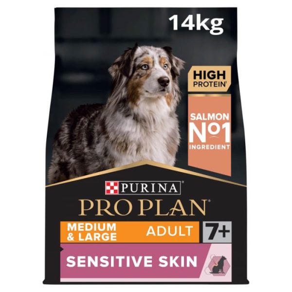 Purina Pro Plan Sensitive Skin Adult 7+ Medium/Large Breed - Dry Dog Food with Salmon 14kg