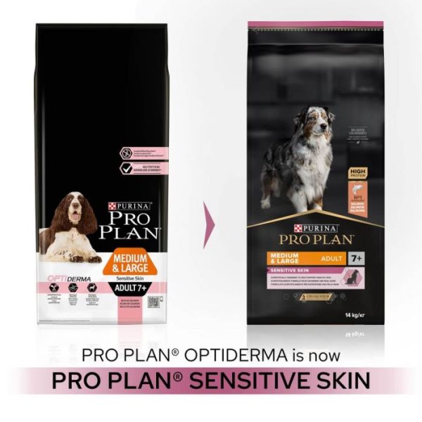Purina Pro Plan Sensitive Skin Adult 7+ Medium/Large Breed - Dry Dog Food with Salmon 14kg - Image 6