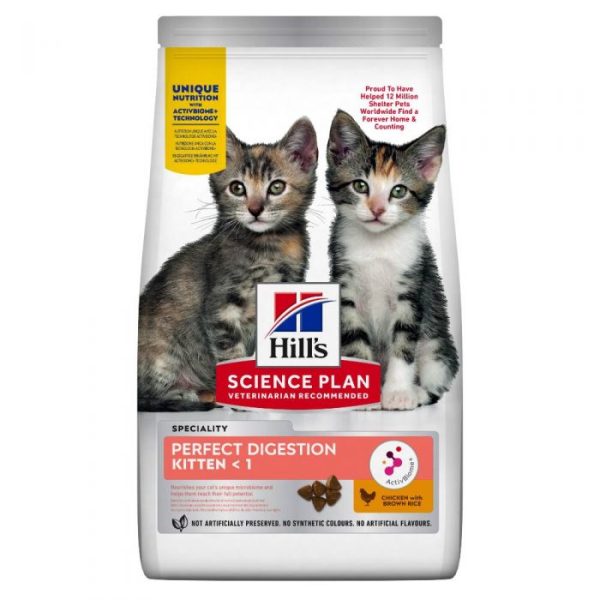 Hill's Science Plan Perfect Digestion Dry Kitten Food - Chicken & Brown Rice