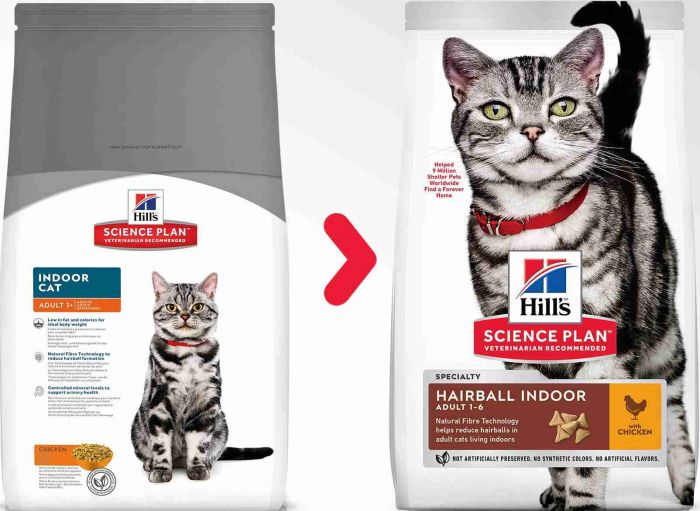 Hill's Science Plan Adult 1-6 Hairball Indoor Dry Cat Food Chicken Flavor - Image 2