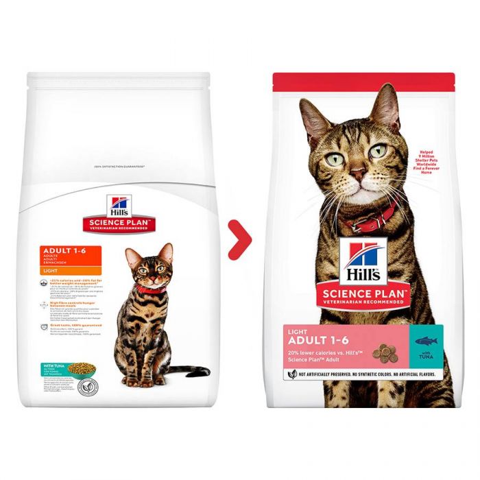 Hill's Science Plan Adult 1-6 Light Dry Cat Food Tuna Flavor - Image 2