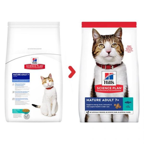 Hill's Science Plan Mature Adult 7+ Dry Cat Food Tuna Flavor - Image 2