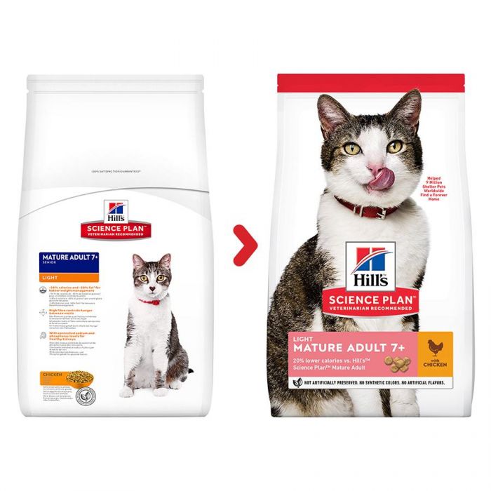 Hill's Science Plan Mature Adult 7+ Light Dry Cat Food Chicken Flavor - Image 2