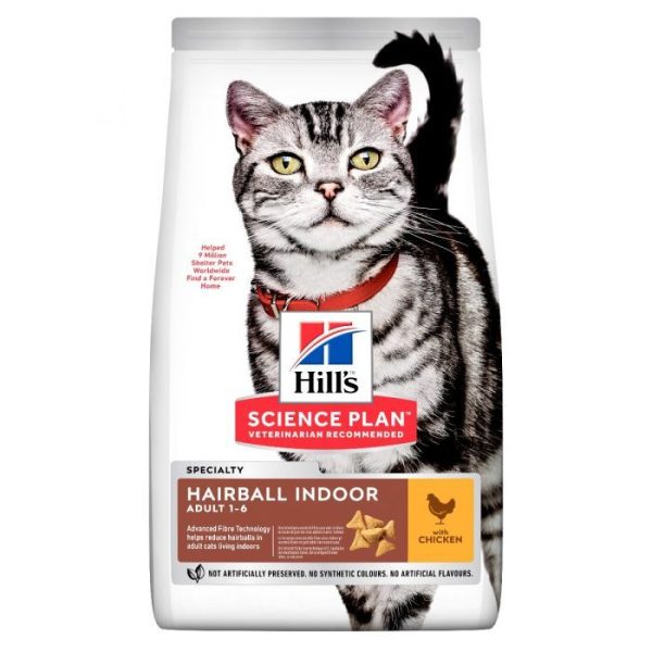 Hill's Science Plan Adult 1-6 Hairball Indoor Dry Cat Food Chicken Flavor